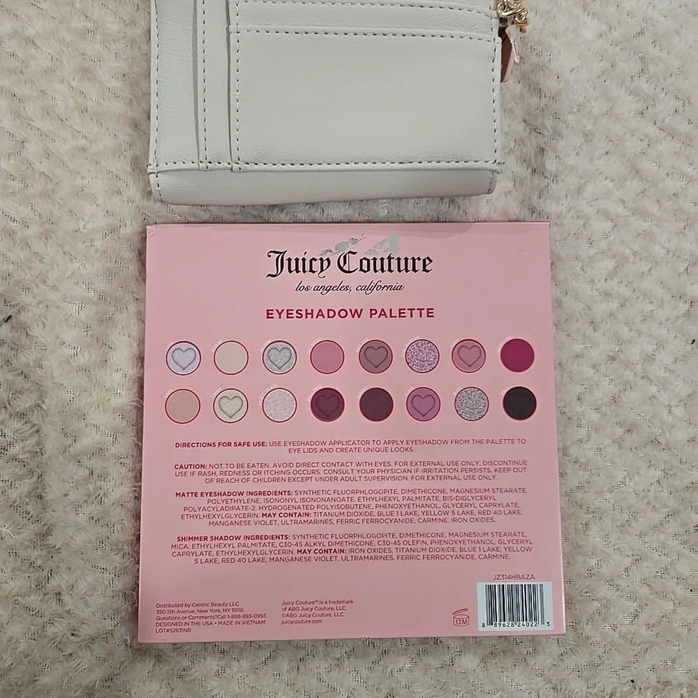 Juicy Couture Lip Print Wallet and Eyeshadow Palette Brand New Sealed